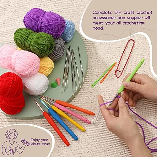 LOKUNN Crochet Kit for Beginners 102 PCS Beginner Crochet Kit for Adults