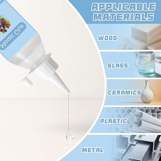 100ml Mosaic Tile Glue,Non-Toxic Fast-Acting Glue for DIY Crafts