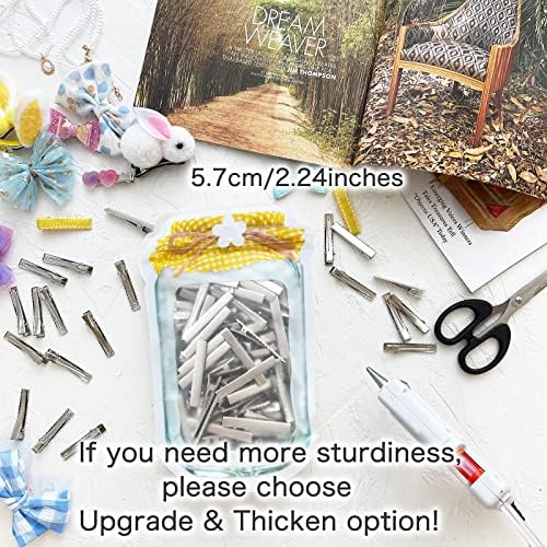 100Pcs Alligator Metal Hair Clips for Bow Making, Large Plain DIY Craft Clips Supplies (5.7cm/2.24)