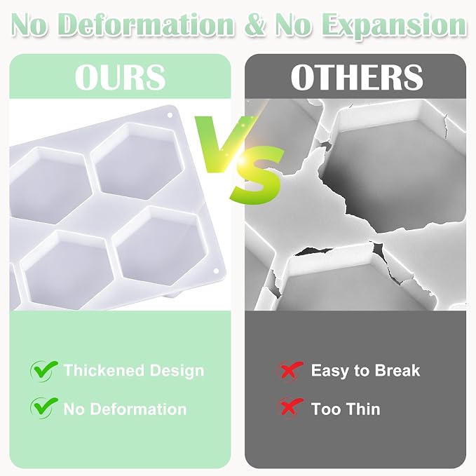 YOILES Deep Coaster Resin Molds Silicone,Epoxy Resin Molds | Hexagon Silicone Molds for Resin Casting Craft Mold for Flower Preservation DIY Art(Hexagon)