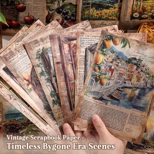 icceemee 160 Sheets Vintage Retro Scrapbook Paper, Junk Journaling Supplies Kit for Bullet Journals, Collage Art, Poster & Room Decor, Card Making, Gift Wrapping