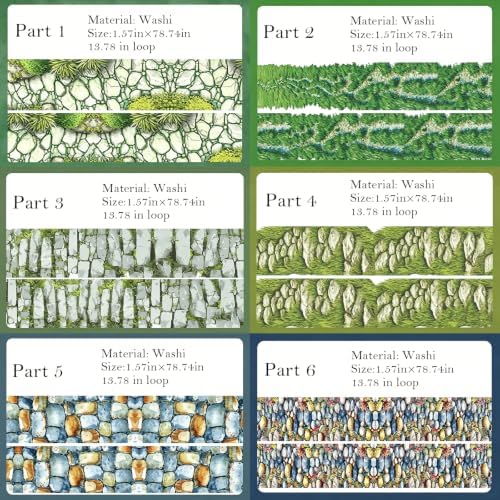 Washi Tape Stickers for Scrapbook Supplies,Path Stickers for Journaling