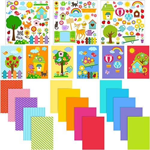 Outus 15 Pcs Card Making Kits for Kids, Handmade DIY Greeting Cards | Thank You Cards Gifts with Blank Cards, Envelopes, Stickers for Boys Girls Birthday Thanksgiving Christmas Party Crafts
