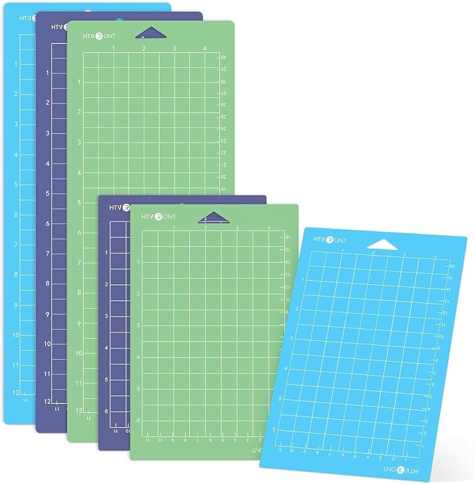 HTVRONT Cutting Mats Compatible with Cricut Joy/Joy 2, 6 Pack | 2 Sizes: 4.5"x12" (3pcs) & 4.5"x6.5" (3pcs), Light/Standard/Strong Stickness, Compatible with Cricut Joy/Joy 2