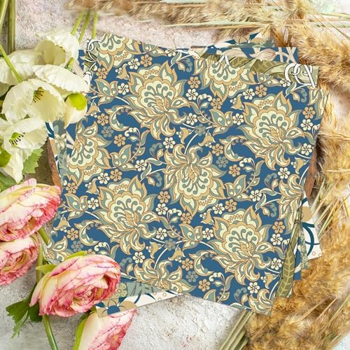 Vintage Spring Vine Scrapbook Paper 12×12: 24 Sheets Double-Sided Vintage Spring Journal Patterned Paper Origami CardStock Papers for DIY Origami Frame Material Decorative Craft .