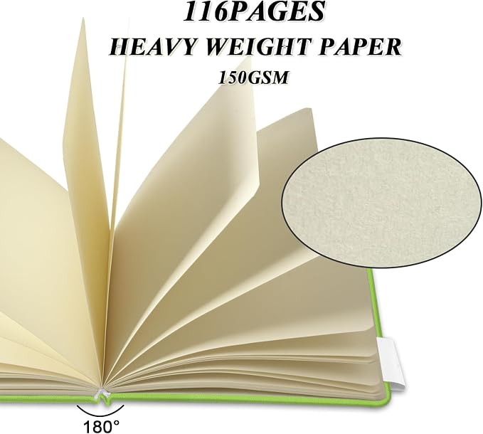 5" x 5" Hardcover Sketch Book,58 Sheets Small Mixed Media Pocket Sketch Pad