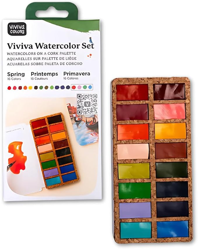 Viviva Travel Watercolor Paint Set - Spring Pan Set