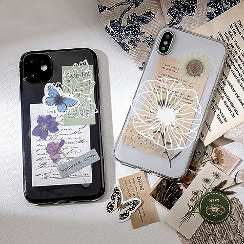 40pcs Lace Scrapbooking Supplies Cutout Scrapbook Paper Flower Leaves Feather Frame White Vintage Journaling Supplies Decorative Paper for Junk Jounal Planner Handmade Card Gift Wraps Craft