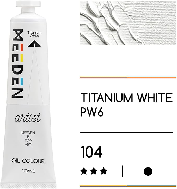 MEEDEN Titanium White Oil Paint - Artist Grade 170ml/5.7oz Tube | Professional Art Paints and Supplies for Canvas Painting