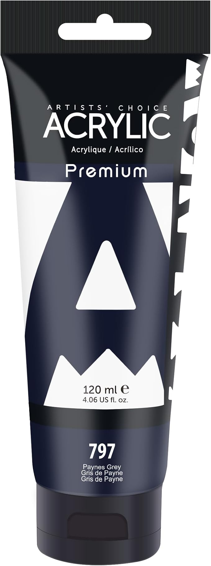 AUREUO Payne's Grey Acrylic Paint, 4 Fl Oz / 120ml Single Tube, Rich Pigment Art Craft Paints for Canvas, Rocks, Wood, Ceramic, Fabric - Art Supplies for Beginners, Professionals, Artists