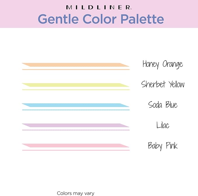 Zebra Pen MILDLINER No Bleed Highlighter, Gentle Colors, Dual Tip, 5-Pack