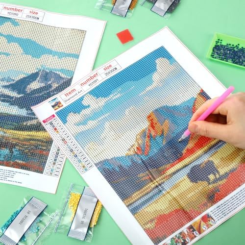 Yeaqee 4Pcs Diamond Art Kits for Adult Gem Painting Kit, National Park