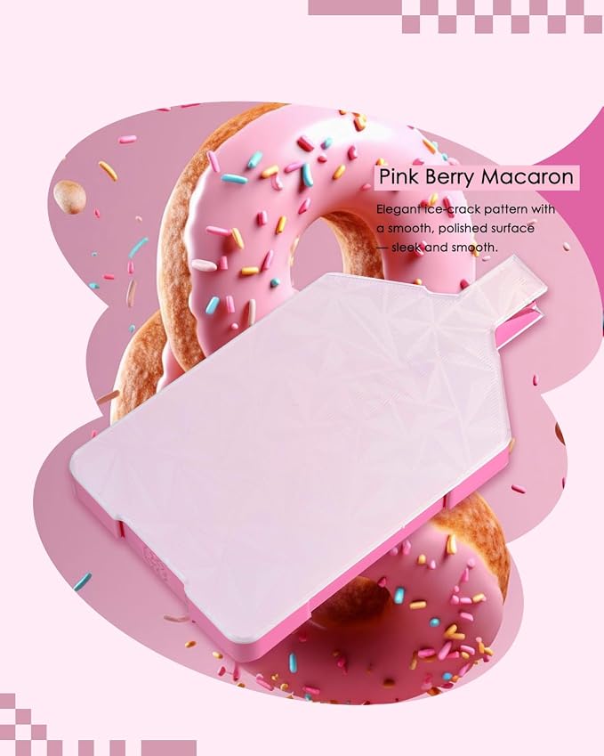 ForeverYoung Sweet Bi-Tonal Diamond Art Tray with Lid, Pink Berry Macaron