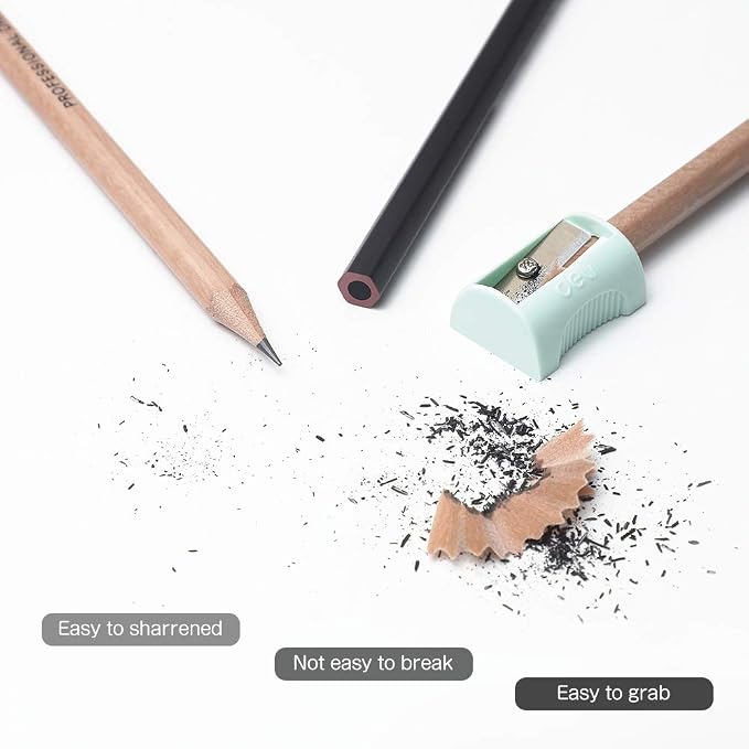 Drawing Pencils, Sketch Pencils Graphite 12B 8B 7B 6B 5B 4B 3B 2B B HB 2H and Charcoals Art Supplies for Sketching and Drawing,Pencil Set for Artists or Kids