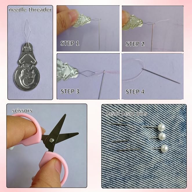 Obear 2 Pack Mini Sewing Kit - Emergency Travel Repair Set with Threads, Needles & Scissors for Beginners, Camping & Daily Use