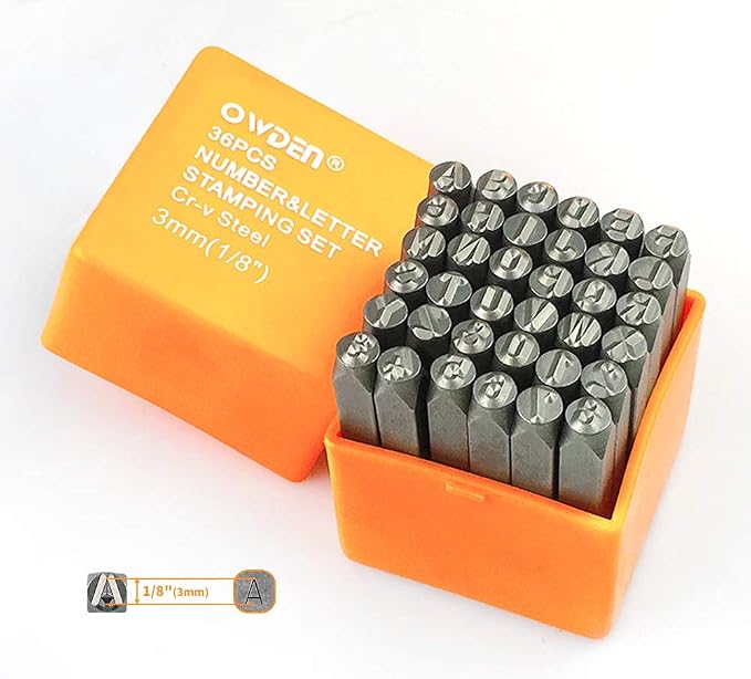 OWDEN Professional 36Pcs. Steel Metal Stamping Tool Set, 3mm (1/8")