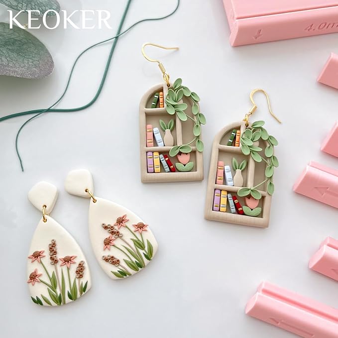 Keoker Clay Tube Hoop Roller Guide, Clay Rolling Strip Shape Maker, Polymer Clay Snake Maker, Polymer Clay Earring Tools