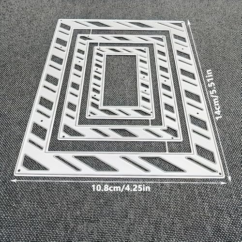 Metal Cutting Die for Scrapbooking - Cut Stencils for DIY Scrapbook Photo Album Decorative Paper Card, Card Making Supplies & Crafting Die Cut (Three Squares 5.5 x 4.3 in)