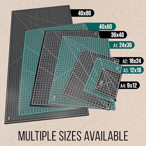 U.S. Art Supply 12"x18" Self-Healing Cutting Mat 5-Ply 2 Pack Green/Black