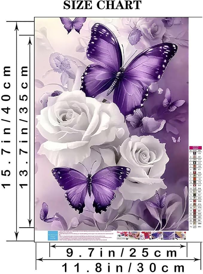 Diamond Art Kits for Adults,5D Butterfly Diamond Painting Kits 12X16 Inch