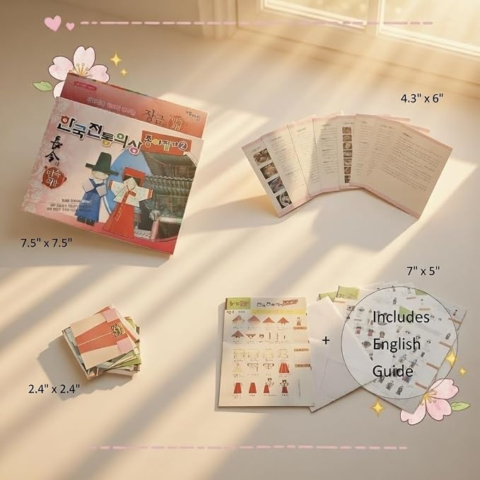 Korean Origami Kit: 16 Hanbok Types, 96 Sheets with English Instructions