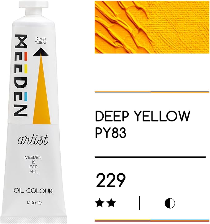 MEEDEN Artist Grade Oil Paint: Deep Yellow - 170ml/5.7oz Tube | Professional Art Paints and Supplies for Canvas Painting