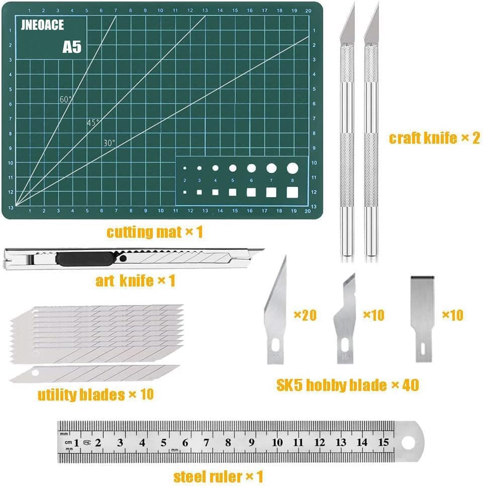 Jneoace Exacto Knife Precision Carving Craft Hobby Knife Kit with 40 PCS Exacto Blades for DIY Art Work Cutting, Hobby, Scrapbooking, Stencil
