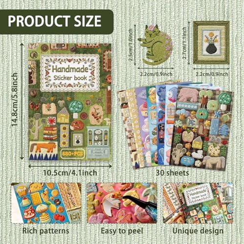 Japanese Embroidered Sticker Book Animal and Plant Theme