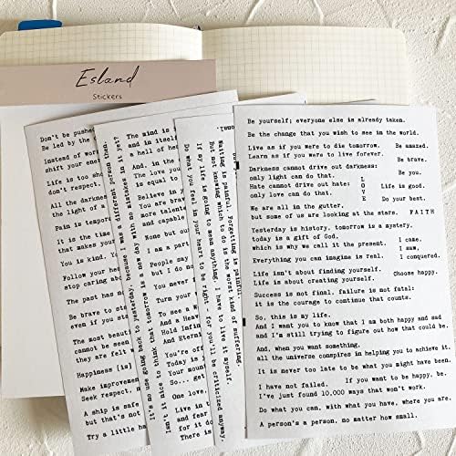 4 Sheets Inspirational Quotes Motivational Scripts Planner Stickers Vintage Typewriter Sayings Letters Aesthetic Journal Diary Scrapbook Art Crafts Accessories Stickers