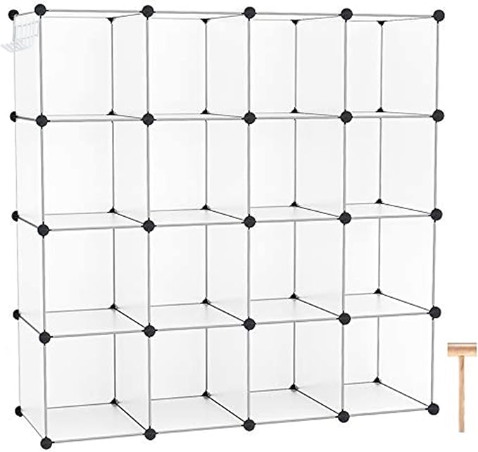 C&AHOME 16 Cube Storage Organizer Cube Shelves Units Storage Cubes, White