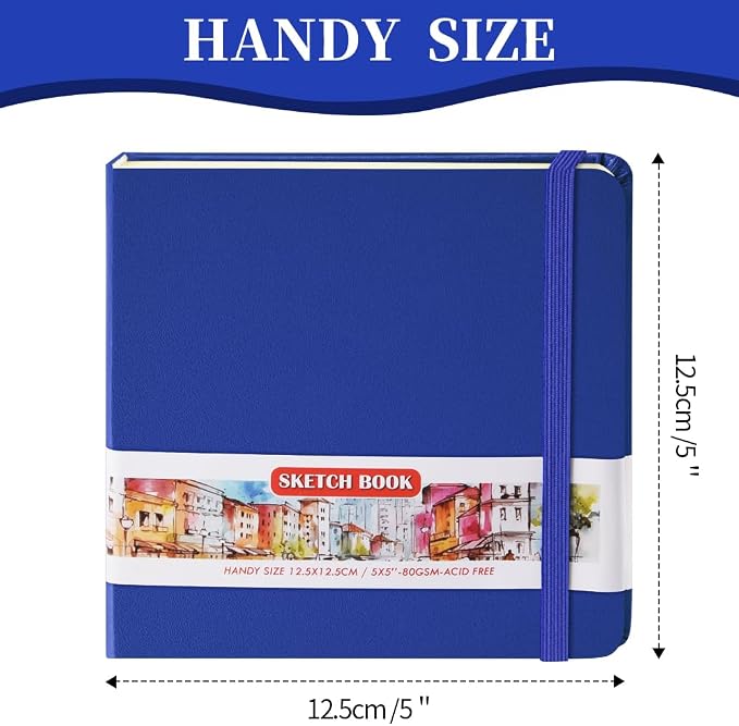 5x5 Pocket Sketch Book,80gsm Hardcover Art Sketchbook for Drawing Journal