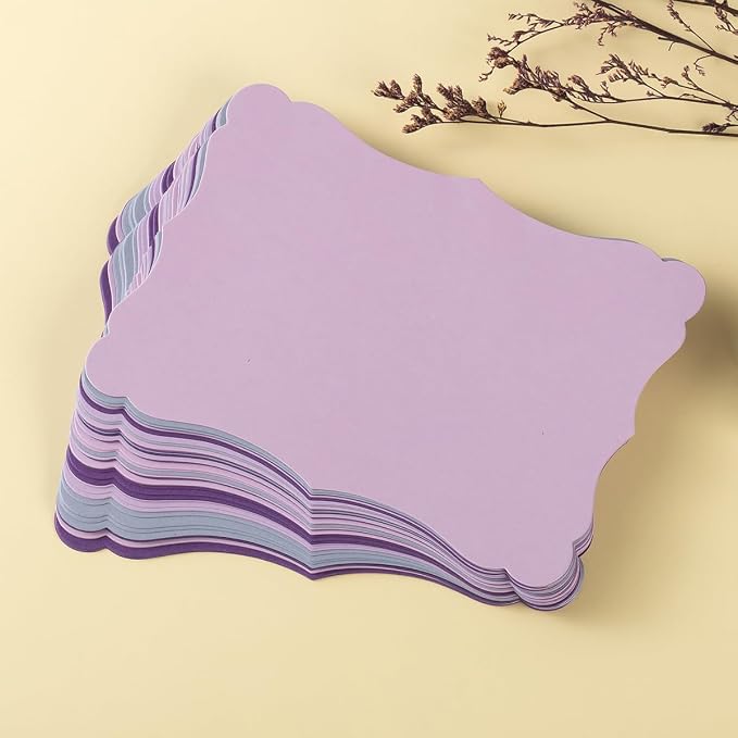 50 Pack Blank Kraft Greeting Cards, Purple, 5 Colors, 5x7IN
