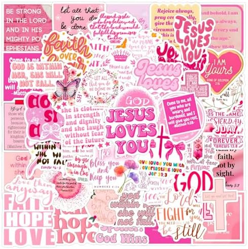 100 PCS Bible Verse Stickers, Jesus Scripture Stickers, Bible Journaling Supplies, Christian Sticker for Water Bottles, Christian Sticker Gifts for Adults and Teens