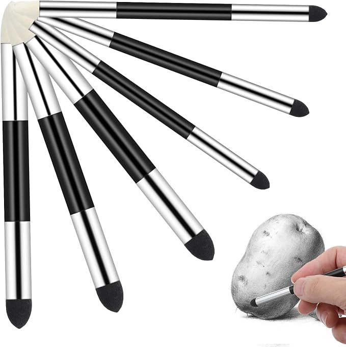 Artist Blending Sponge Pen 6pcs Rubbing Sponge Brush Sketch Wipe
