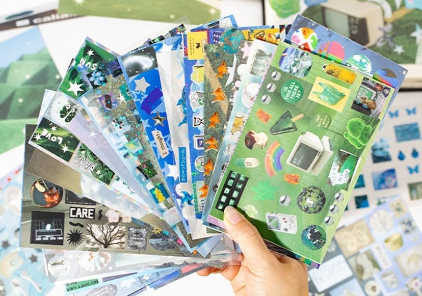 72 Sheets Japanese Sticker Book for Scrapbook Junk Journal (Lightdream)