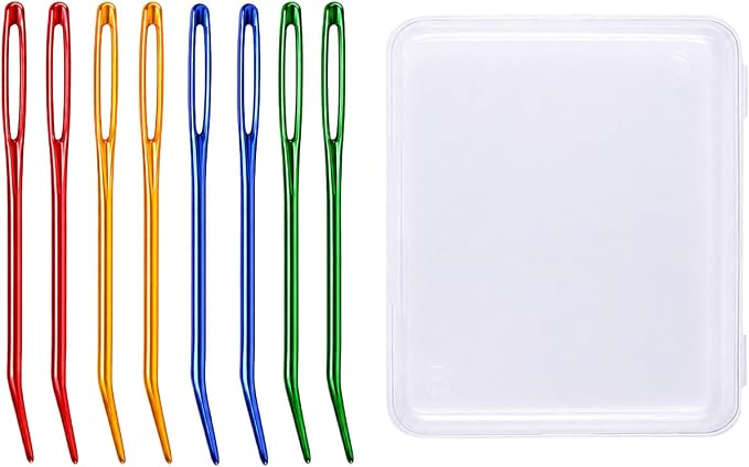 cuteDIY Aluminum Yarn Needles, Large Eye Bent Tip Darning Tapestry Set