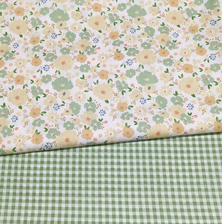 Cotton Fabric DIY Making Supplies Quilting Patchwork Fabric Fat Quarter Bundles DIY for Quilting Cotton Patchwork Cushions (Flowers Square, 20" x 20")