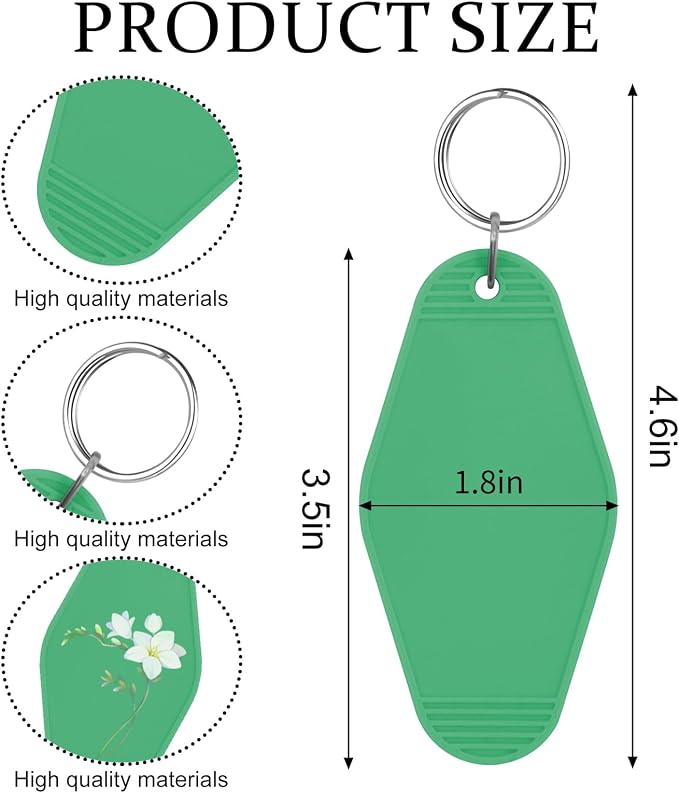 LOTMER 20/30/40/80 PCS Hotel Keychain Blank with Key Rings, 60 Colors Motel Key Chains for DIY Keychains