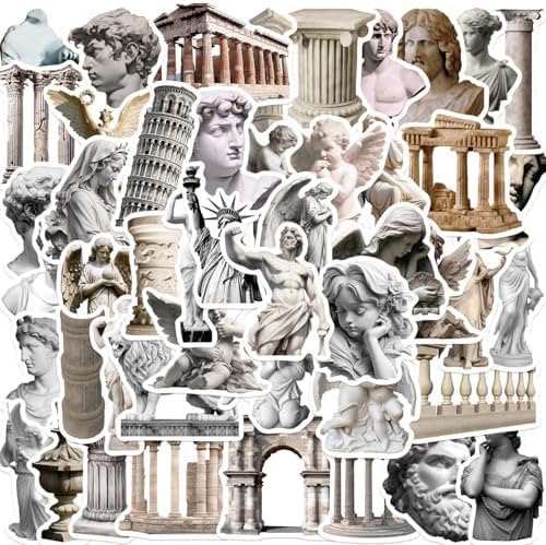 50PCS Sculpture and Historic Building Stickers,Tavel Stickers