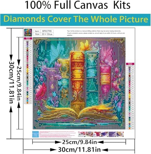 ARPADAMO Diamond Art Kits for Adults,Books Diamond Painting Kits 12x12in