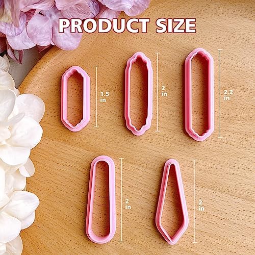 Keoker Clay Cutters, Polymer Clay Cutters, Long Dangle Shape Polymer Clay Cutter Set (5PCS A)