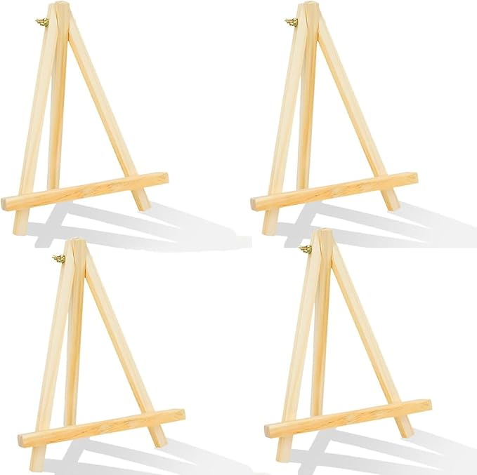 ANDES 9In Wood Tabletop Painting Easels 6 Pack, Arts & Crafts Display Stand