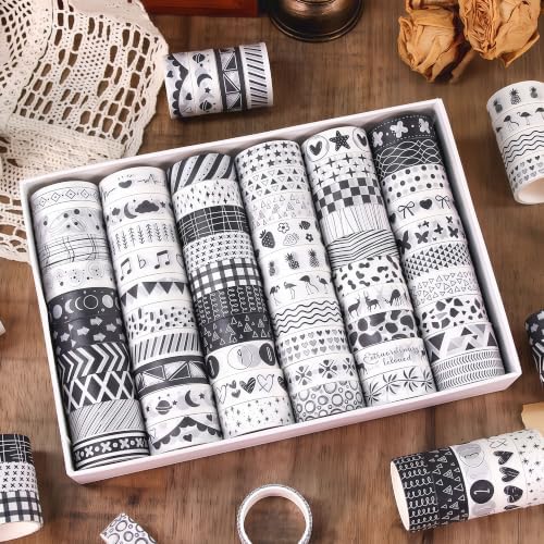 Decorative Washi Tape for Journaling Scrapbooking, Geometric Floral Star