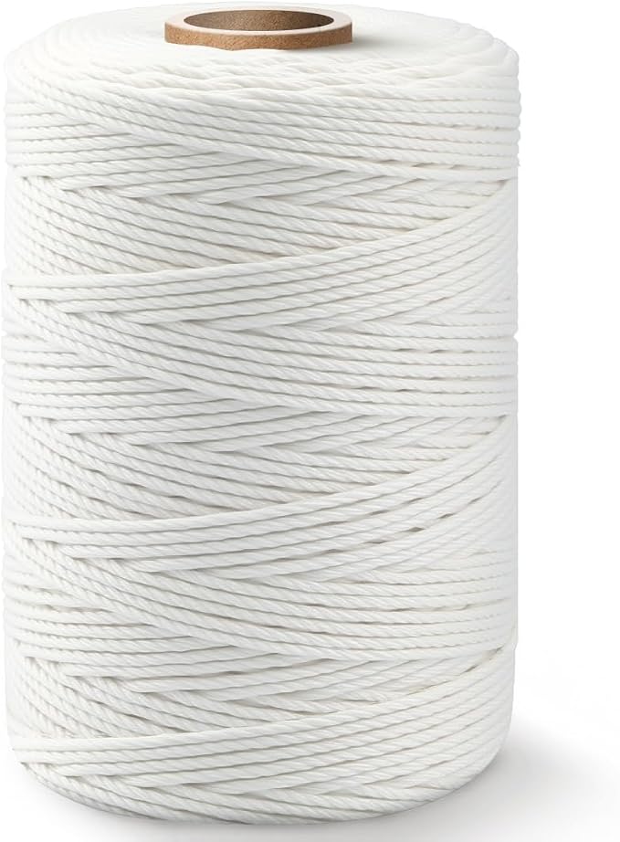 SMART&CASUAL 600 Feet 2mm Cotton Butcher Twine String Soft Food Safe for Cooking Craft Baker Kitchen Meat Turkey Sausage Roasting Gift Wrapping Gardening Crocheting Knitting
