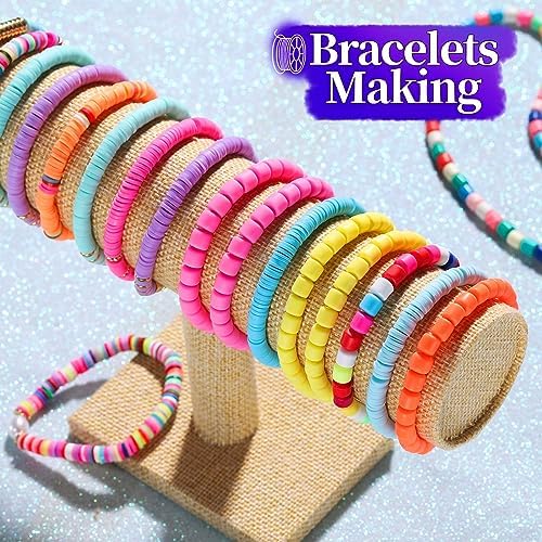 FANDAMEI 1mm Elastic String for Bracelets, Elastic Bracelets Beading Cord Stretchy Rainbow, Stretch Bead Cord for Jewelry Making, Sturdy Thread for Bracelet Necklace Crafts Christmas DIY Colorful