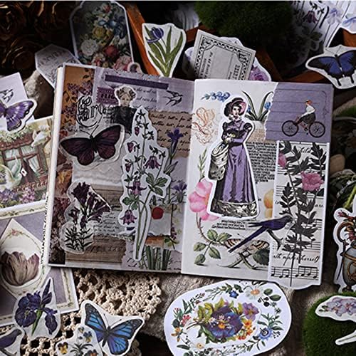Esweny 200PCS Vintage Scrapbooking Supplies Kit, Scrapbook Sticker Paper Pack for for Planners Aesthetic Cottagecore Room Decor Wall Art Collage Album