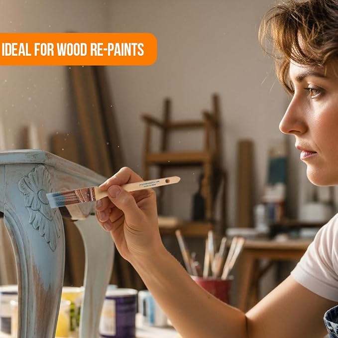 Vermeer Angled Paint Brushes, Paint Brush Set for Trim & Walls, 6 Pc | Interior & exterior | Furniture, cabinets, doors & fences | Latex & oil-based | Medium stiff bristles, softwood handles