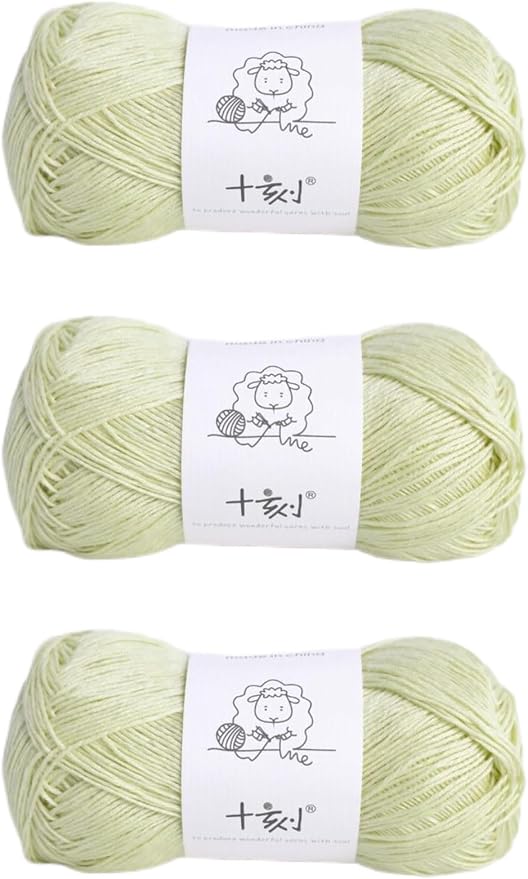 Linen Rayon Lyocell Blend Yarn, Superfine Fingering Weight (1), 150g/5.29oz (3 Strands, 50g/230yds per Strand)- 09 Sweet Pea
