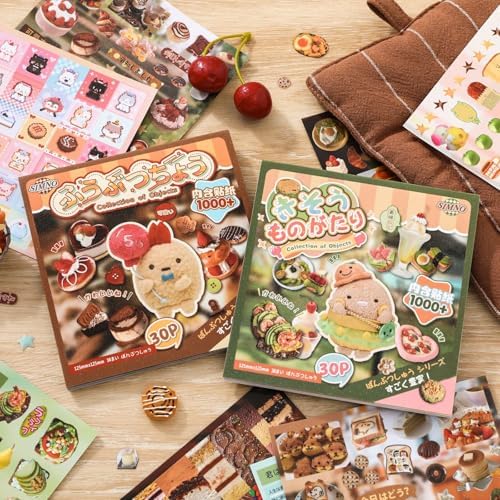 2000+ Pcs 90s Retro Anime Sticker Book for Scrapbooking