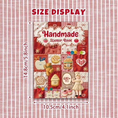 PRSTINCOL Japanese Sticker Book Aesthetic 30 Sheets of Vibrant Red Patterned Die Cut Stickers for Scrapbooking and Journaling